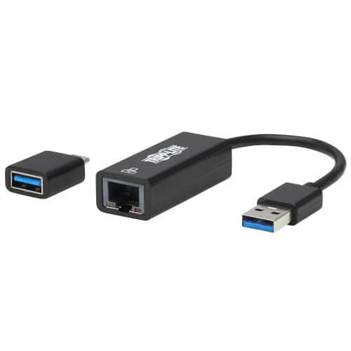 EATON USB-C USB-A to RJ45 Gigabit Ethernet Network Adapter 2xM/F USB 3.2 Gen 1 Black