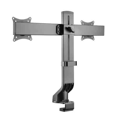 EATON TRIPPLITE Dual-Display Monitor Arm with Desk Clamp and Grommet - Height Adjustable 17p to 27p Monitors