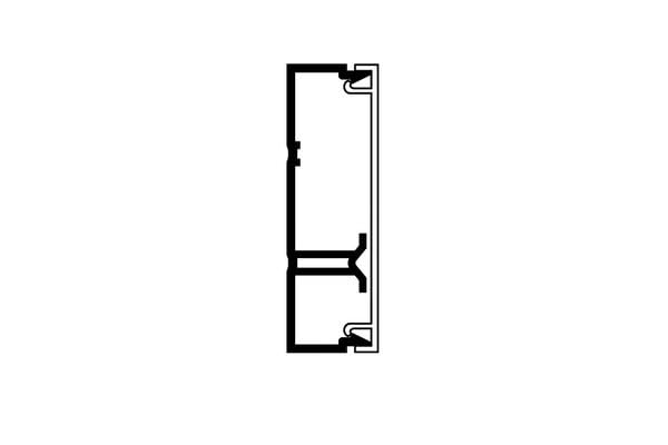 REHAU MOULURE AXIS MINI 50x20 - 2 COMPARTIMENTS EXCENTRES PVC BLANC 2 m