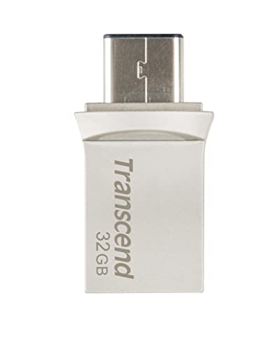 TRANSCEND 32Go Clé USB3.1 Gen 1- On The Go - Type A et C - Argentée
