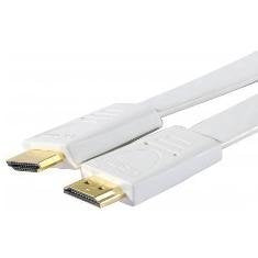 Cordon HDMI haute vitesse plat blanc - 3m