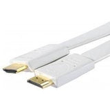 Cordon HDMI haute vitesse plat blanc - 3m