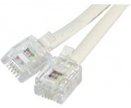 Cordon téléphonique RJ12 / RJ12 ivoire - 15 m