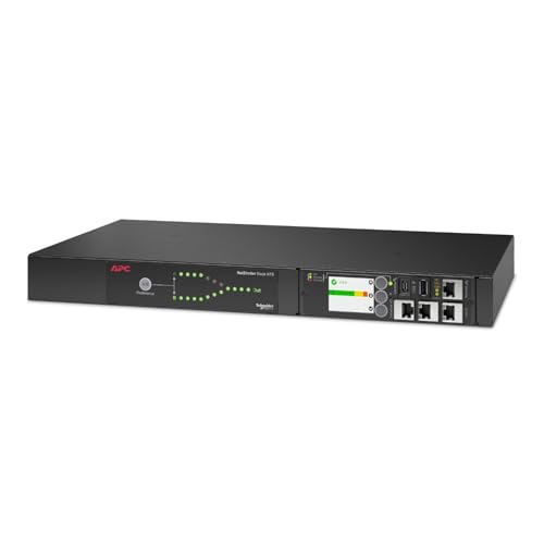 APC NetShelter Automatic transfer switch Rack AC 207-253V 2000VA 1-phase Ethernet 10/100/1000 USB output connectors 12 1U Black