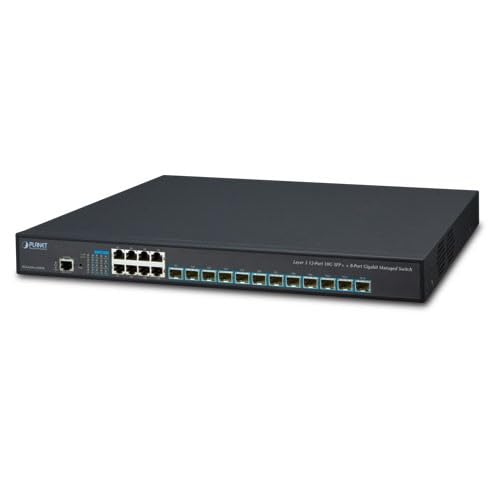 PLANET XGS-6350-12X8TR commutateur réseau Géré L3 Gigabit Ethernet (10/100/1000) 1U Noir