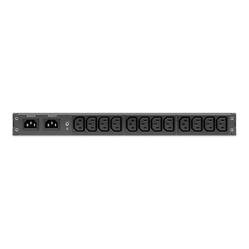 APC NetShelter Automatic transfer switch Rack AC 207-253V 2000VA 1-phase Ethernet 10/100/1000 USB output connectors 12 1U Black
