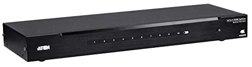 Répartiteur HDMI 4K a 10 ports - HDMI - 10x HDMI - 4096 x 2160 pixels - Noir - Métal - 4K Ultra HD