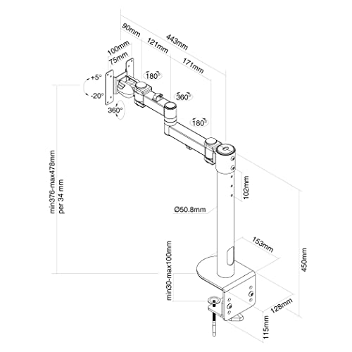 NEOMOUNTS FPMA-D960BLACKPLUS Support décran à fixer 10-49p