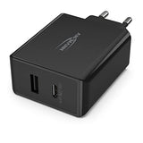 CHARGEUR SECTEUR 2 PORTS USB + TYPE C POWER DELIVERY 45 W