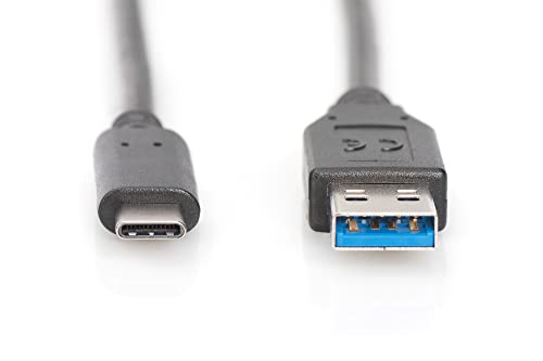 Digitus AK-300136-010-S câble USB USB 3.2 Gen 1 (3.1 Gen 1) 1 m USB C USB A Noir