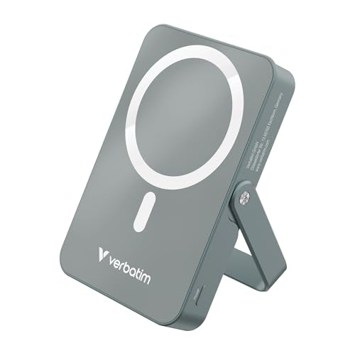 VERBATIM CHARGE N GO POWER BANK WITH STAND MAGNETIC WIRELESS 10000MAH - BLACK WCF (P)