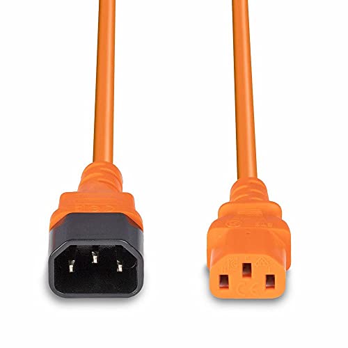 LINDY 0.5m IEC Extension Lead. Orange