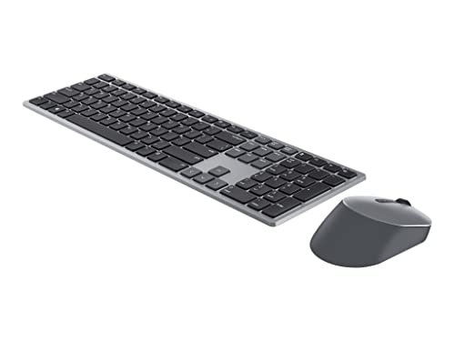 DELL KM7321W clavier Souris incluse RF sans fil + Bluetooth QWERTY US International Gris, Titane