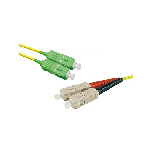 Jarretière optique duplex monomode OS2 9/125 SC-APC/ST-UPC jaune - 2 m