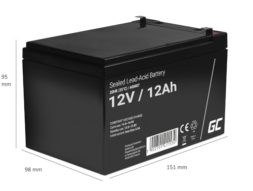 Green Cell AGM Battery 12V 12Ah - Batterie - 12.000 mAh Sealed Lead Acid (VRLA)