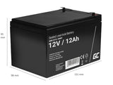 Green Cell AGM Battery 12V 12Ah - Batterie - 12.000 mAh Sealed Lead Acid (VRLA)