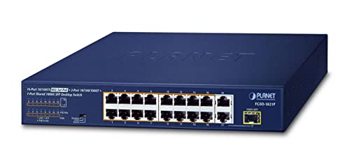 PLANET FGSD-1821P SWITCH 16 PORTS 10/100 PoE 185W & 2xG/1SFP