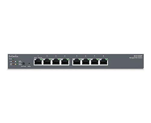 ENGENIUS ECS1008P Switch 8p Gigabit PoE+ Cloud Contrôleur