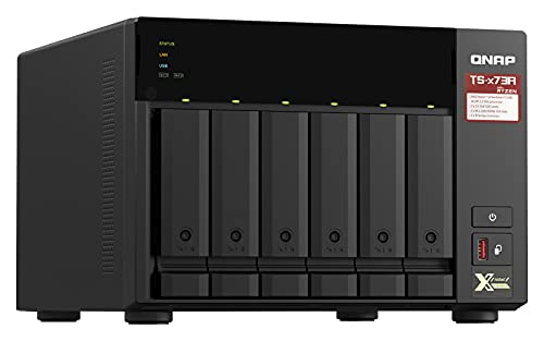 QNAP 6-bay NAS AMD Ryzen Embedded V1500B 2.2GHz 8Go 6xSATA 6Gb/s bays 2xM.2 NVMe PCIe Gen3 SSD slots 2x2.5GbE LAN optional 10GbE
