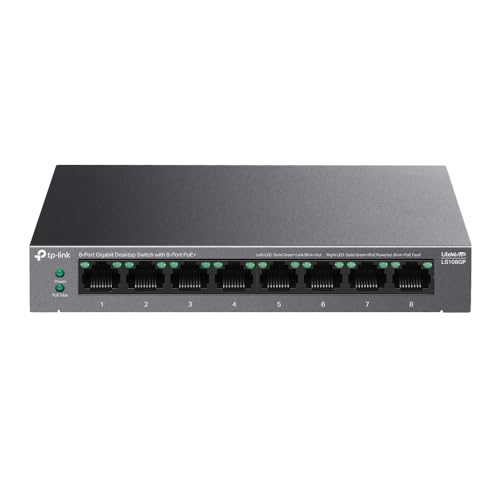 TP-LINK 8-Port Gigabit Switch de bureau with 8-Port PoE+
