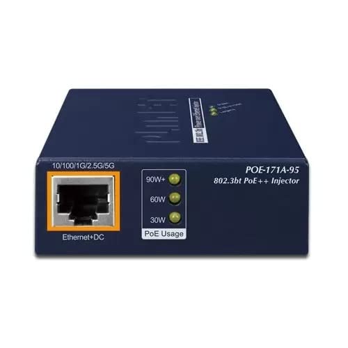 PLANET POE-171A-95 commutateur réseau Gigabit Ethernet (10/100/1000) Connexion Ethernet, supportant l'alimentation via ce port (PoE) Bleu