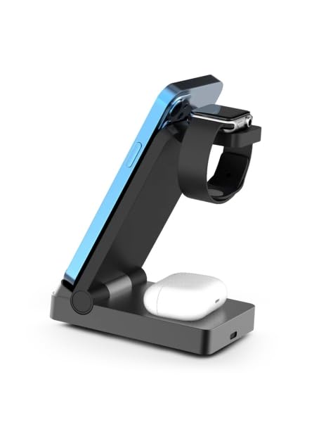 URBAN FACTORY Powee Pro Charger 3 In 1 With Function Stand 22.5Watts - Smaetphone / Smartwatch / Headphones