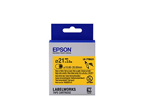 EPSON Ruban LK-7YBA21 - Gaine thermorétractable HST Noir/Jaune d21/2,5