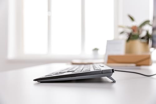 CHERRY Clavier Stream Keyboard TKL compact USB blanc grisé