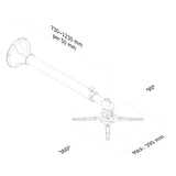 NEOMOUNTS BEAMER-W100SILVER Support mural pour vidéoprojecteur - p 73-123 cm - orientable