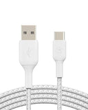 BELKIN BOOST CHARGE USB-A to USB-C Cable Braided 2M White