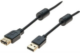 Rallonge USB 2.0 type A /A  avec ferrites noire - 3,0 m