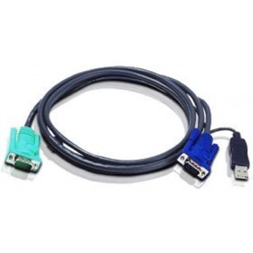 ATEN Câble KVM USB 1,2m avec SPHD 3 en 1 - 1,2 m - VGA - Noir - HD-15 + USB A - SPHD-15 - Mâle