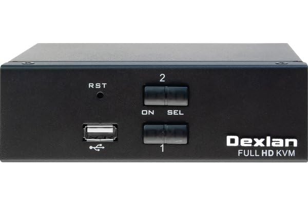 DEXLAN KVM switch 2 ports HDMI 4K / USB / Audio + câbles