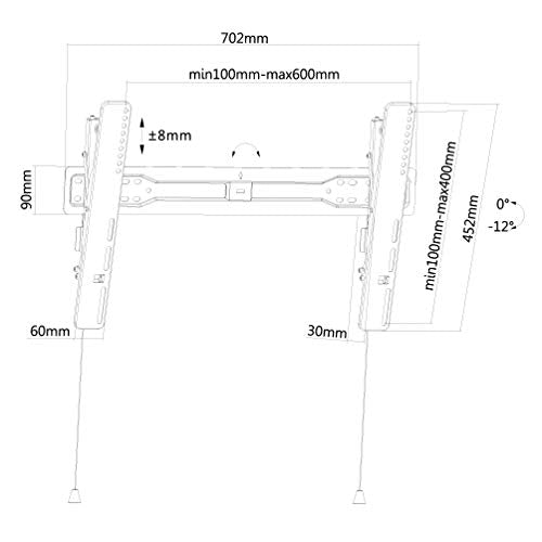 NEOMOUNTS LED-W650BLACK Support pour écran mural 37-75p - inclinable