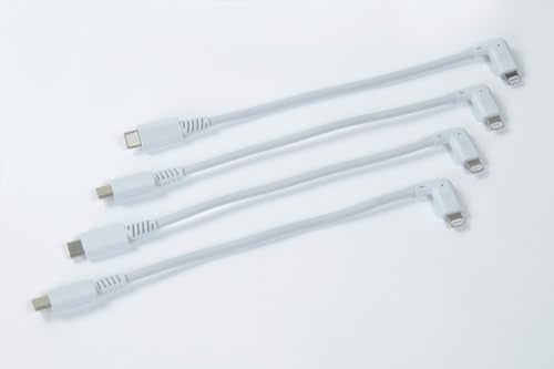LOCKNCHARGE Lot de 4 cordons USB-C vers Lightning MFi coudés 0,185 m