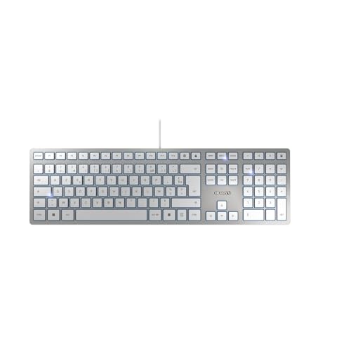 CHERRY Clavier KC 6000 SLIM USB argent/blanc