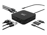 PORT DESIGNS USB Type C Travel Docking Station 2x4K Dual video display up to 4K 2x Display Port Charges laptops up to 85W