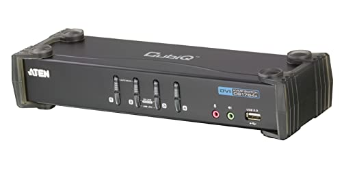 ATEN CS1764A-AT-G commutateur écran, clavier et souris Noir