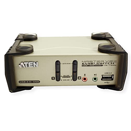 Aten CS1732B-AT-G 2P PS/2-USB VGA/Audio KVMP Commutateur W/OSD