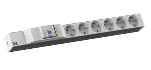 BACHMANN Multiprise 19" 6 prises avec disjoncteur différentiel