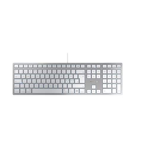 CHERRY Clavier KC 6000 SLIM USB EU argent/blanc