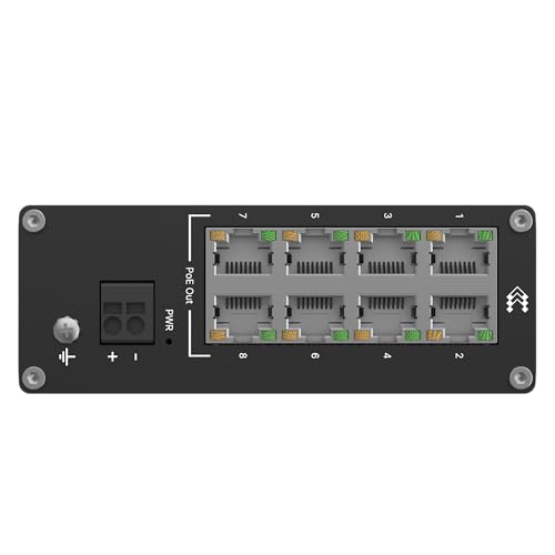 Teltonika NETWORKS TSW040 8-Port PoE+ Switch Non-géré Fast Ethernet (10/100) Connexion Ethernet, supportant l'alimentation via ce port (PoE) Noir