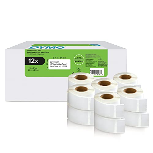 DYMO Etiquettes LabelWriter 12 x 500 étiquettes