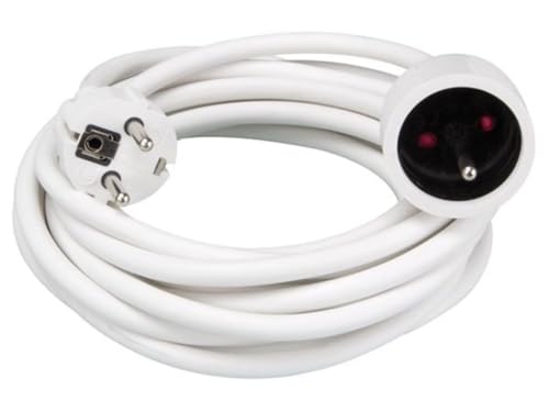 Rallonge secteur tripolaire blanche - 5,0 m