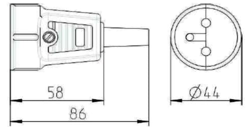 BACHMANN Prise secteur 2P+T 16 A femelle noire