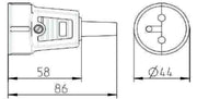 BACHMANN Prise secteur 2P+T 16 A femelle noire