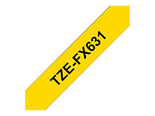 BROTHER P-TOUCH TZE-FX631 noir sur jaune  12mm
