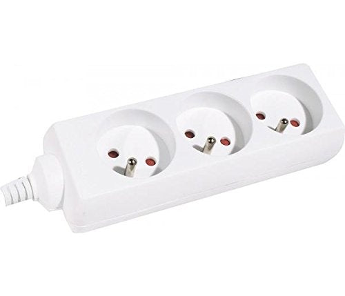 DEXLAN Multiprise 3 prises sans interrupteur blanche - 0,8 m