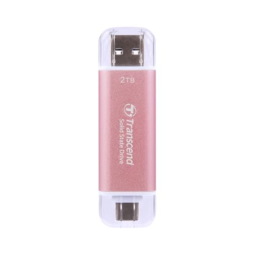 TRANSCEND ESD310P 2To External SSD USB 10Gbps Type C/A Pink