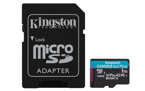 KINGSTON 1To microSDXC Canvas Go Plus Gen4 200Mo/s A2 U3 V30 Card + Adapter